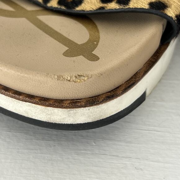 Sam Edelman Platform Sandal Women Sz 7.5 Ariele Leopard Print Calf Hair Leather - Picture 5 of 11